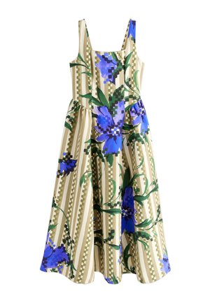 Next, REGULAR FIT CINCHED WAIST - Maxikjoler - green floral stripe