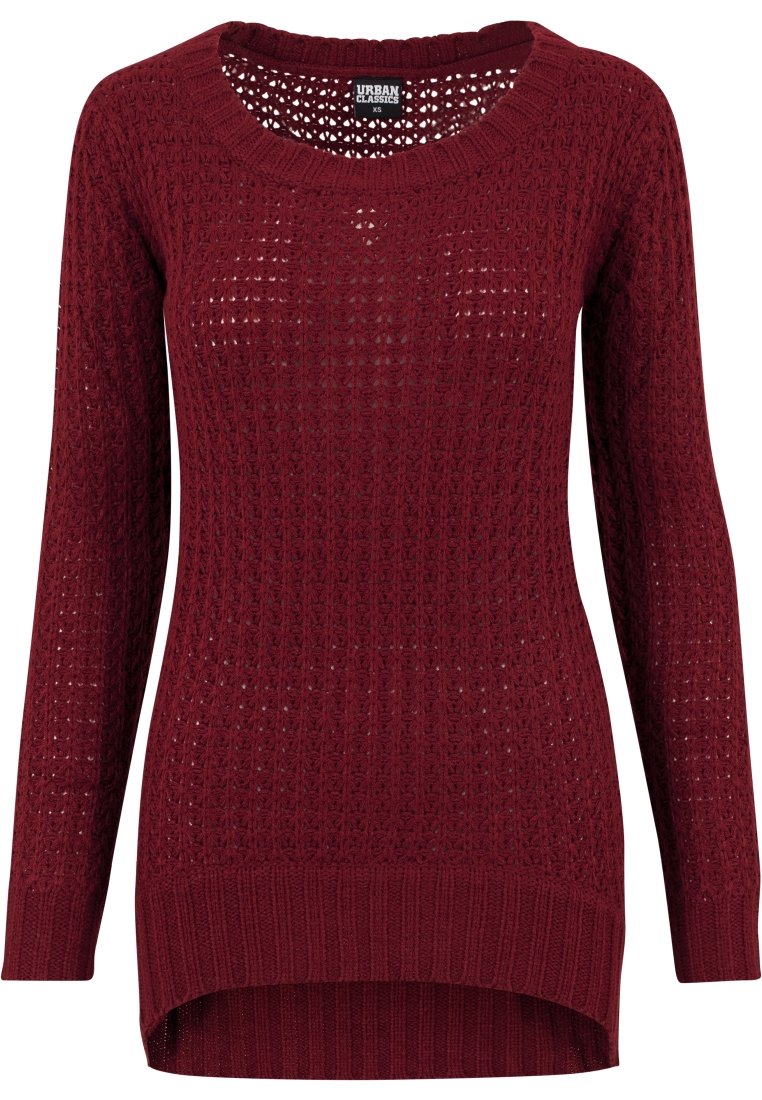 Urban Classics LADIES LONG WIDENECK SWEATER - Trui - burgundy/bordeauxrood  - Zalando.nl