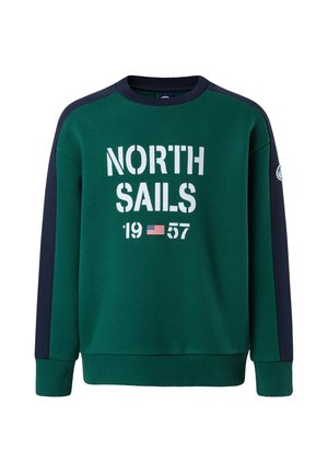 WITH FLOCK PRINT - Sweatshirt - dark green