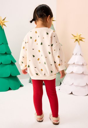 Next, SET - Sweatshirt - cream/red christmas