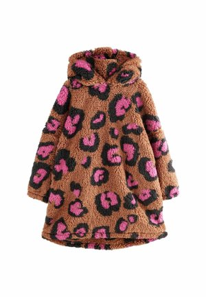 HOODED BLANKET - Morgonrock - ecru animal print