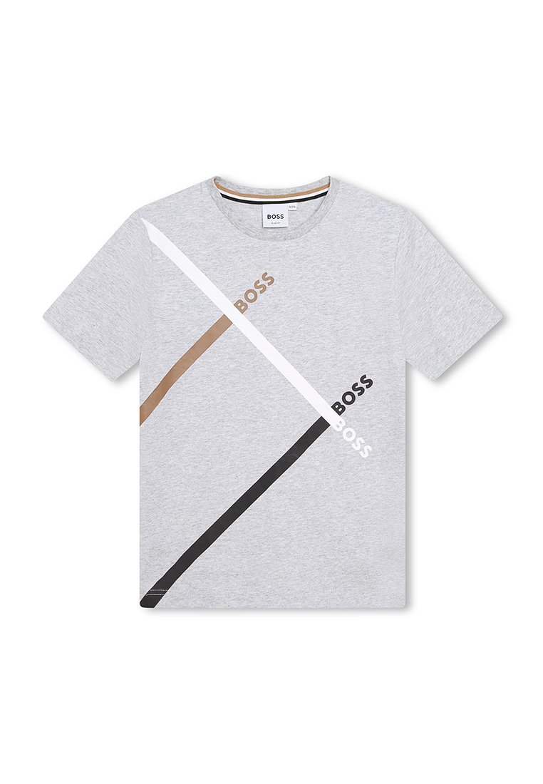 Boss T-shirt print lichtgrijs Boss T-shirt print lichtgrijs