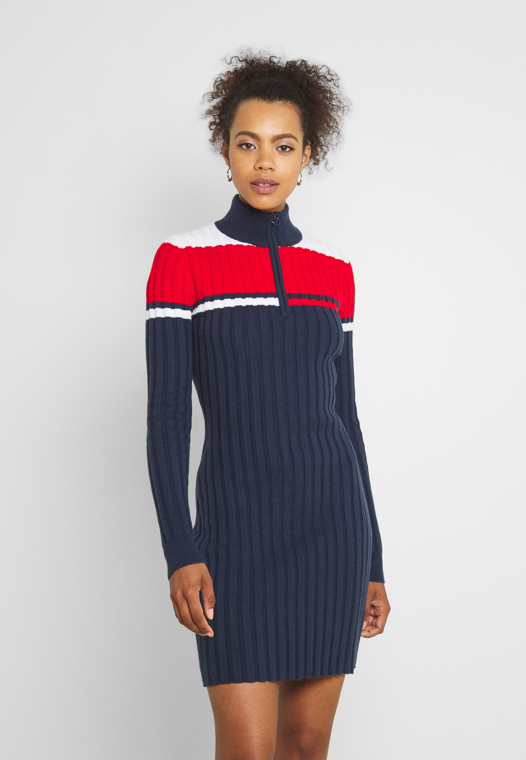 Tommy Jeans COLORBLOCK SWEATER DRESS - Jumper dress - twilight  navy/multi/dark blue - Zalando.co.uk