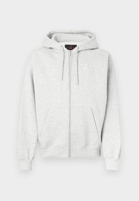 OVERSIZED - Zip-up sweatshirt - grey heather/white