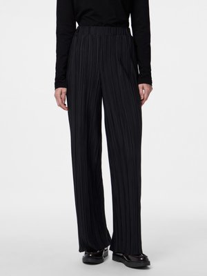 PAMMI WIDE PLISSE  - Pantaloni - black