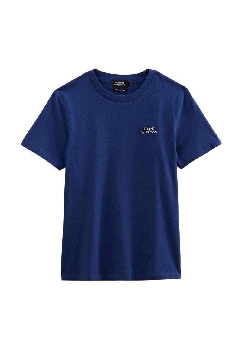 Monoprix À MANCHES COURTES PLACÉS T-shirt imprimé marine/bleu