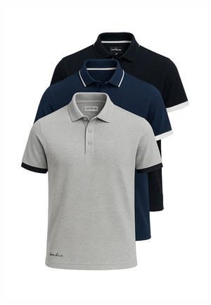 PACK OF 3 - Poloshirts - navy/black/grey