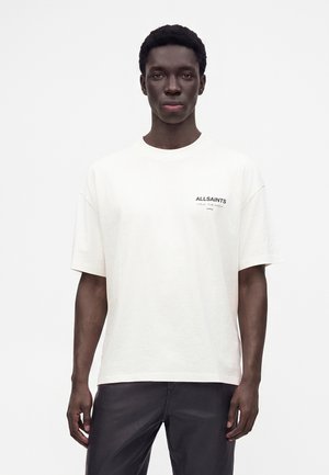 AllSaints, UNDERGROUND CREW - Print T-shirt - ashen white