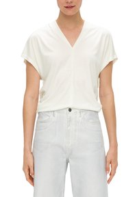 s.Oliver BLACK LABEL MIT V-AUSSCHNITT - T-shirt basic - ecru