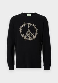 PEACE PRESS GOTHIC WAFFLE TEE - Long sleeved top - black