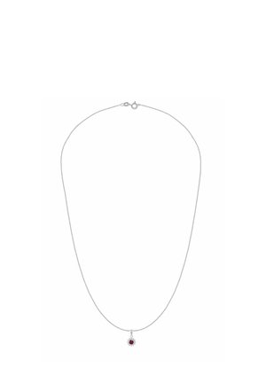 DIAMOND AND CREATED RUBY - Kaelakee - white gold-coloured