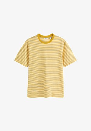 Next, REGULAR FIT - HORIZONTAL STRIPE RINGER T-SHIRT . - Print T-shirt - yellow