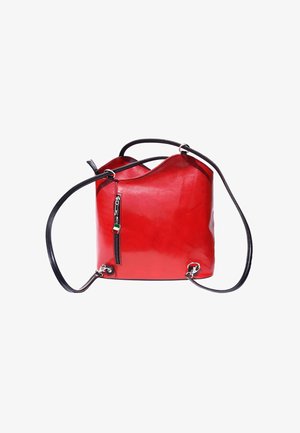 DrachenLeder Handbag - rot schwarz