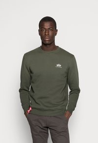 Alpha Industries - BASIC SMALL LOGO - Sweatshirt - dark oliv Thumbnail Image 1