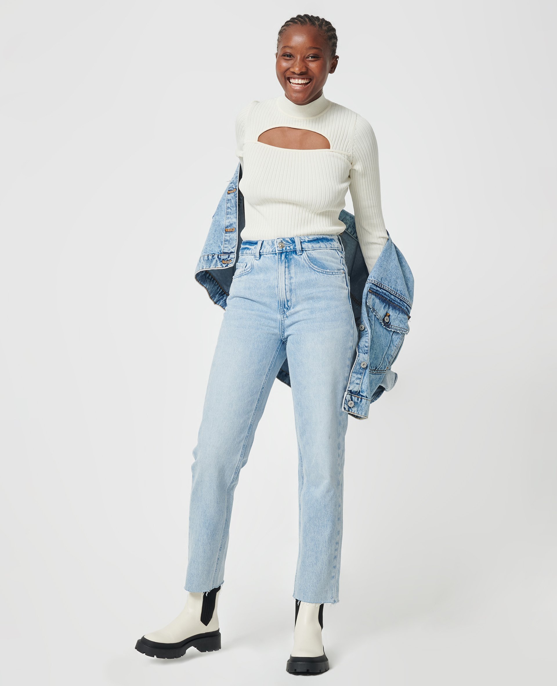 Pimkie STRAIGHT LEG JEANS - HIGH WAIST 