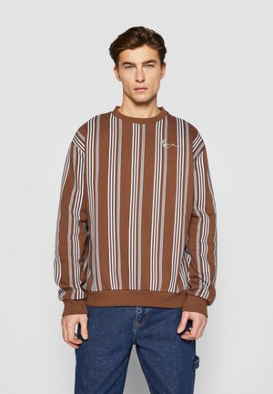 SMALL SIGNATURE STRIPED CREW - Pulóver - brown light blue