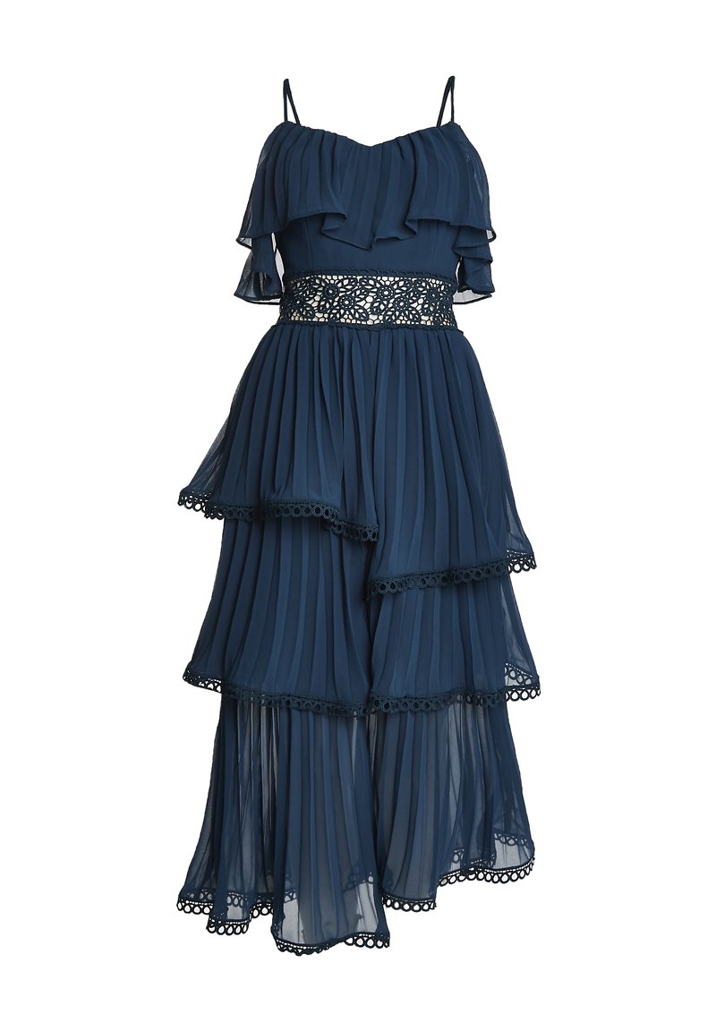 true decadence blue dress Long Sleeve Lace Pencil Dress in Azure Blue – RUMOUR LONDON main image 0