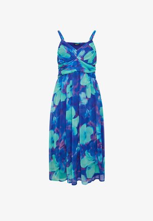 Yours Clothing, PLUS SIZE FLORAL DRESSES - Freizeitkleid - neon blue