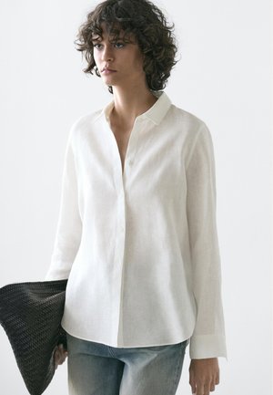 Massimo Dutti FLOWING - Skjortebluser - white
