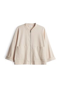 LOOSE FIT OVERCUT 3/4 SLEEVE - Sweat zippé - natural glaze