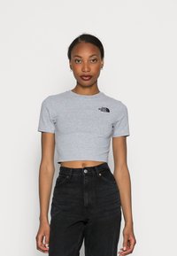 The North Face W ESSENTIAL CROPPED SLIM SHORT SLEEVE TEE - T-shirt estampada - light grey heather