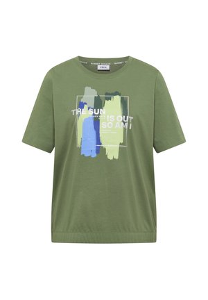Cecil, T-SHIRT MIT RUNDHALS UND FRONTPRINT - T-shirt con stampa - deep matcha green