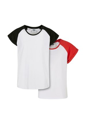 CONTRAST RAGLAN 2-PACK - Trükipildiga T-särk - white hugered white black
