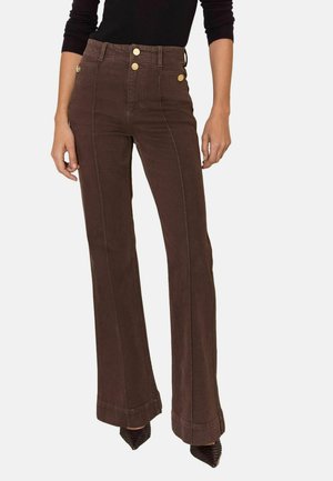 Lipsy, RINSE HIGH WAIST RELAXED FLARE JEANS - Trousers - chocolate brown