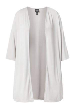 Ulla Popken, LONGLINE JERSEY CARDIGAN - Cardigan - grey beige