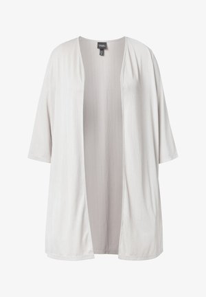 Ulla Popken, LONGLINE JERSEY CARDIGAN - Vest - grey beige