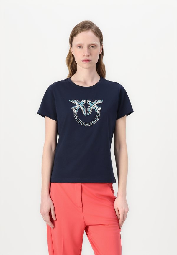 QUENTIN LOGO BIRDS RICAMATO - Print T-shirt - blu abisso