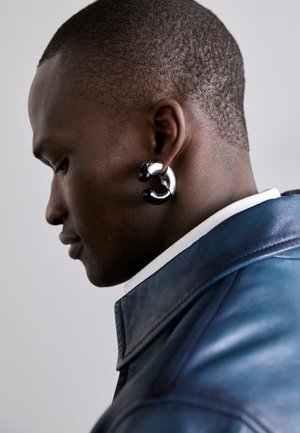 UNISEX - Single earring - Silver-coloured/black