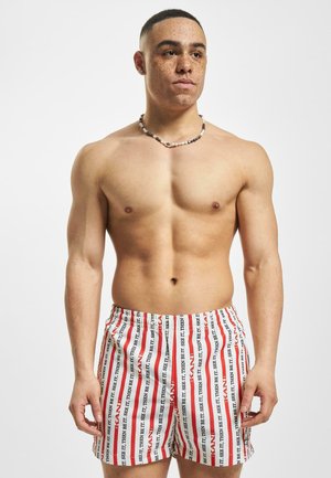 Karl Kani SMALL SIGNATURE LOGO STRIPE BOAR - Short de bain - red offwhite