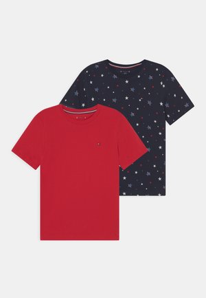 TEE PRINT 2 PACK - T-shirt z nadrukiem - dark blue/red