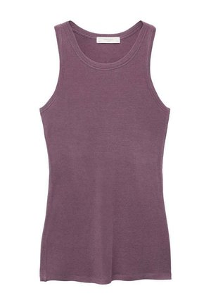 Mouwloos paarse tanktop met een ronde halslijn, gemaakt van zachte katoen, met een aansluitend ontwerp en een gladde textuur.