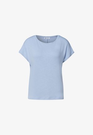 Street One, DROP-SHOULDER SHIRT WITH ROUND NECK - T-shirt basique - cashmere blue