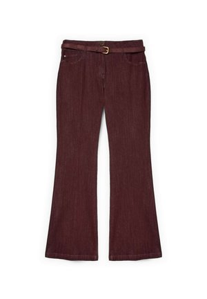 Fiorella Rubino, JEANS FLARE CON CINTURA - Vaqueros a campana - bordeaux