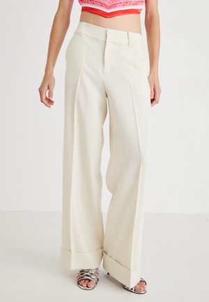 MID WAIST WIDE TROUSERS - Broek - creme