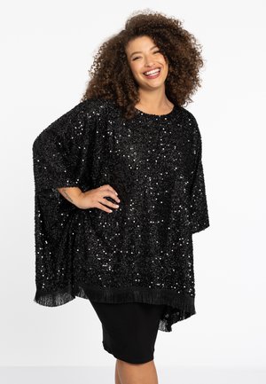 EMBELLISHED SEQUIN DETAIL - Cape - black