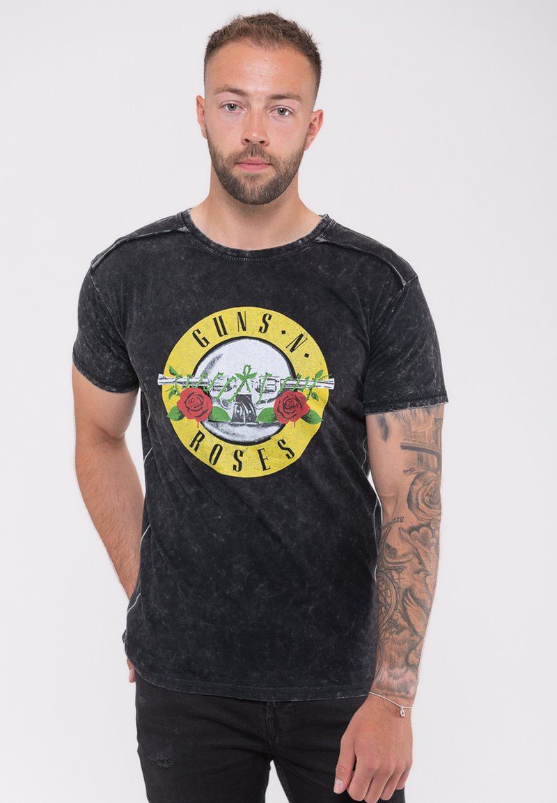Paradiso Clothing GUNS N ROSES CLASSIC BAND LOGO SNOW WASH - Print T-shirt - black