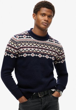 FAIRISLE ROLL NECK  - Trui - navy multi