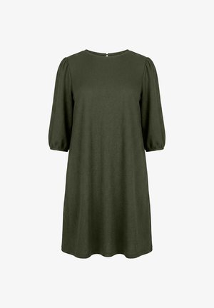 Studio Untold, KLEID, A-LINIE, FEINE STRUKTUR, 3/4-BALLONÄRMEL - Hverdagskjole - dark olive
