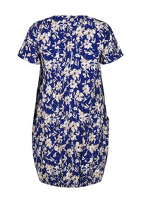 Zizzi KURZARM MIT PRINT - Denné šaty - blue beige flower