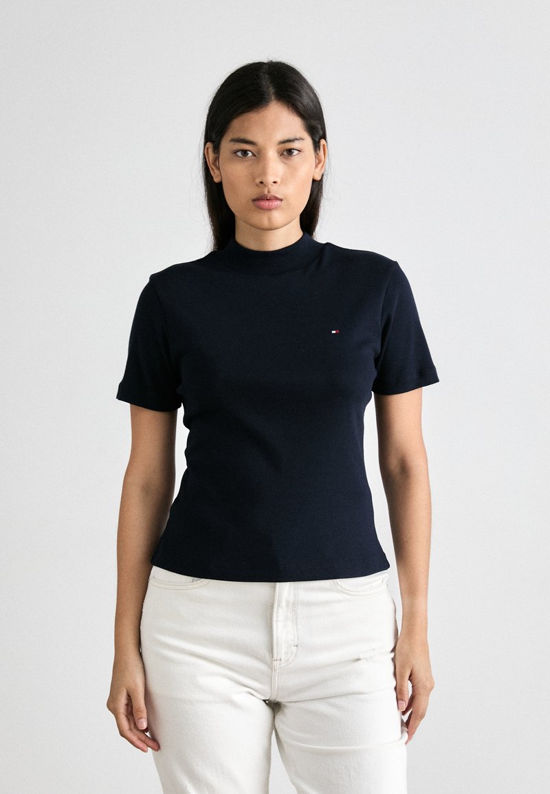 Tommy Hilfiger SLIM CODY CROP MOCK - T-shirt - bas - desert sky