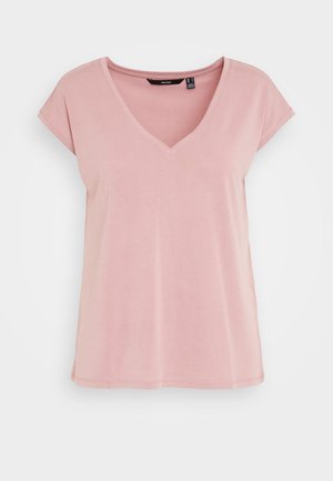 Vero Moda VMFILLI V NECK TEE - T-shirt basic - nostalgia rose