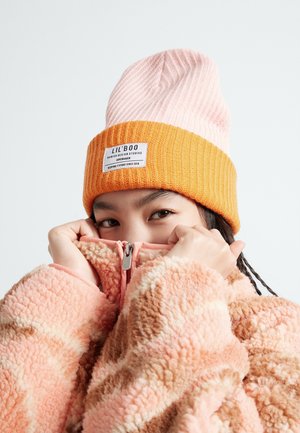 BLOCK HYGGE BEANIE UNISEX - Gorro - pink/orange