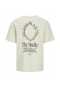 Jack & Jones RUNDHALS - T-shirt print - buttercream
