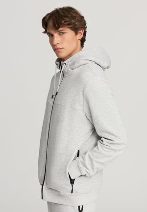 IMBOTTITA CON CAPPUCCIO - Felpa con zip - grigio chiaro melange