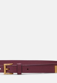 Lauren Ralph Lauren PEBBLED LEATHER SKINNY BELT - Pas - pinot noir