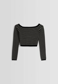 Bershka Stickad tröja - black